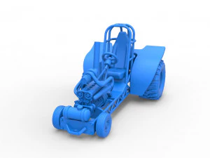 Mini Rod pulling tractor 8 Scale 1 to 25 3D Print Model