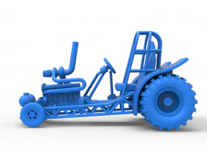 Mini Rod pulling tractor 8 Scale 1 to 25 3D Print Model