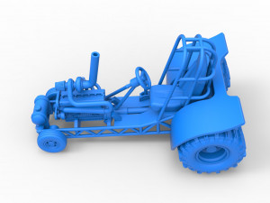 Mini Rod pulling tractor 8 Scale 1 to 25 3D 打印模型