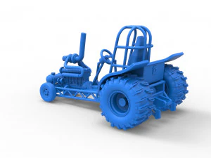 Mini Rod pulling tractor 8 Scale 1 to 25 3D Print Model