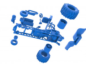 Mini Rod pulling tractor 8 Scale 1 to 25 3D 打印模型
