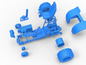Mini Rod pulling tractor 8 Scale 1 to 25 3D Print Model
