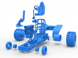 Mini Rod pulling tractor 8 Scale 1 to 25 3D 打印模型
