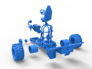 Mini Rod pulling tractor 8 Scale 1 to 25 3D 打印模型