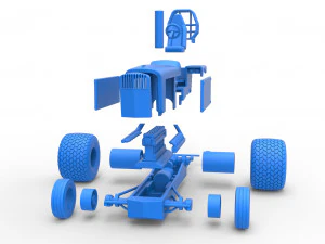 Tractor dragster concept Scale 1 to 25 3D Print Model