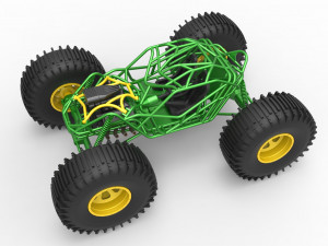 Rock bouncer on low-pressure wheels Scale 1 to 25 Model Cetak 3D