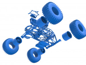 Rock bouncer on low-pressure wheels Scale 1 to 25 Model Cetak 3D