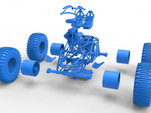 Rock bouncer on low-pressure wheels Scale 1 to 25 Model Cetak 3D
