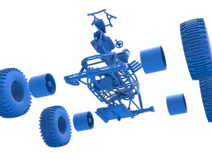 Rock bouncer on low-pressure wheels Scale 1 to 25 Model Cetak 3D