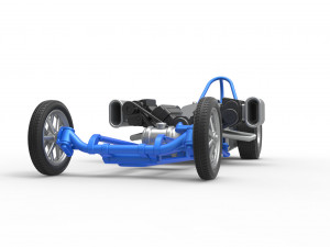 Front engine old school dragster with double supercharged V8 Scale 1 to 25 3D Print Model