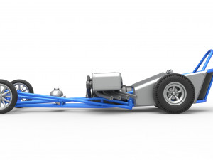Front engine old school dragster with double supercharged V8 Scale 1 to 25 3D Print Model