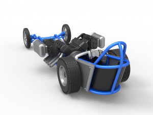 Front engine old school dragster with double supercharged V8 Scale 1 to 25 3D Print Model