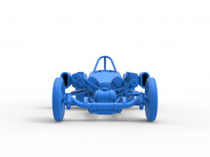 Front engine old school dragster with double supercharged V8 Scale 1 to 25 3D Print Model