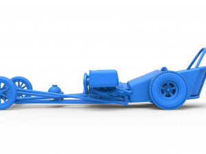 Front engine old school dragster with double supercharged V8 Scale 1 to 25 3D Print Model