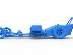 Front engine old school dragster with double supercharged V8 Scale 1 to 25 3D Print Model