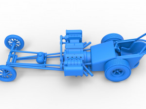 Front engine old school dragster with double supercharged V8 Scale 1 to 25 3D Print Model