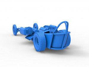 Front engine old school dragster with double supercharged V8 Scale 1 to 25 3D Print Model