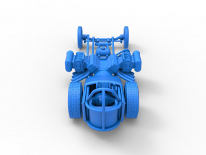 Front engine old school dragster with double supercharged V8 Scale 1 to 25 3D Print Model