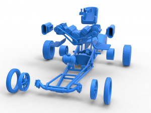 Front engine old school dragster with double supercharged V8 Scale 1 to 25 3D Print Model