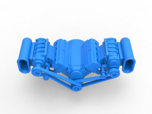 Engine V8 with double supercharger Version 5 Scale 1 to 25 3D-Druckmodell