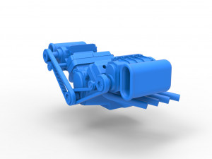 Engine V8 with double supercharger Version 5 Scale 1 to 25 3D-Druckmodell