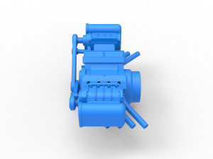 Engine V8 with double supercharger Version 5 Scale 1 to 25 3D-Druckmodell