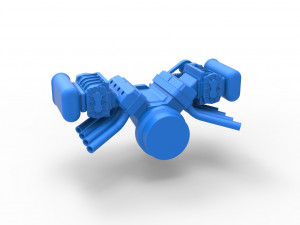 Engine V8 with double supercharger Version 5 Scale 1 to 25 3D-Druckmodell