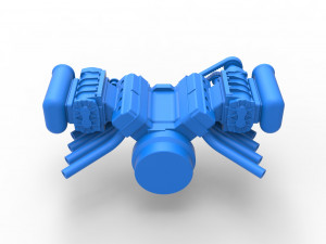 Engine V8 with double supercharger Version 5 Scale 1 to 25 3D-Druckmodell