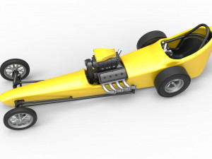 Front engine old school dragster with shell Version 3 Scale 1 to 25 3Dプリントモデル