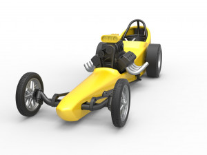 Front engine old school dragster with shell Version 3 Scale 1 to 25 3Dプリントモデル