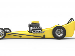 Front engine old school dragster with shell Version 3 Scale 1 to 25 3Dプリントモデル