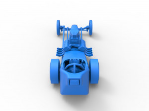 Front engine old school dragster with shell Version 3 Scale 1 to 25 3Dプリントモデル
