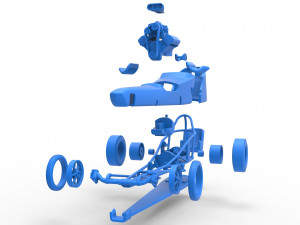 Front engine old school dragster with shell Version 3 Scale 1 to 25 3Dプリントモデル