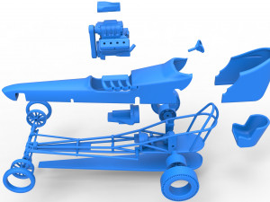 Front engine old school dragster with shell Version 3 Scale 1 to 25 3Dプリントモデル