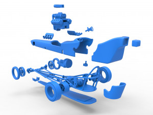 Front engine old school dragster with shell Version 3 Scale 1 to 25 3Dプリントモデル