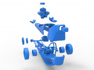 Front engine old school dragster with shell Version 3 Scale 1 to 25 3Dプリントモデル