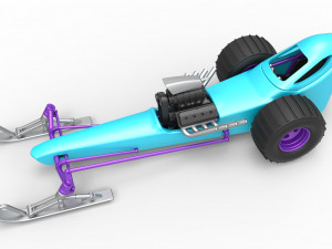 Front engine old school snow dragster Scale 1 to 25 3D 프린트 모델