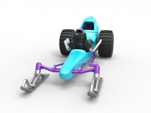 Front engine old school snow dragster Scale 1 to 25 3D 프린트 모델