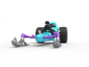 Front engine old school snow dragster Scale 1 to 25 3D 프린트 모델