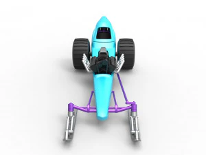 Front engine old school snow dragster Scale 1 to 25 3D Print Model