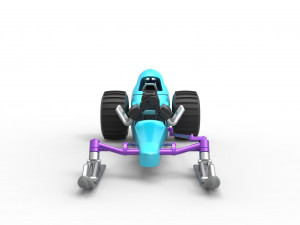 Front engine old school snow dragster Scale 1 to 25 3D 프린트 모델