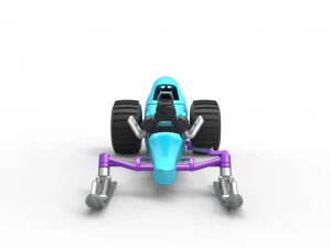 Front engine old school snow dragster Scale 1 to 25 3D Print Model