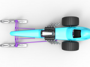 Front engine old school snow dragster Scale 1 to 25 3D 프린트 모델