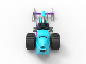 Front engine old school snow dragster Scale 1 to 25 3D 프린트 모델
