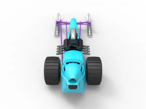 Front engine old school snow dragster Scale 1 to 25 3D Print Model