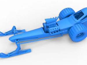 Front engine old school snow dragster Scale 1 to 25 3D Print Model