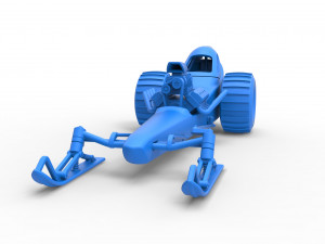 Front engine old school snow dragster Scale 1 to 25 3D 프린트 모델