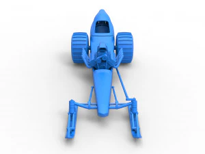 Front engine old school snow dragster Scale 1 to 25 3D Print Model