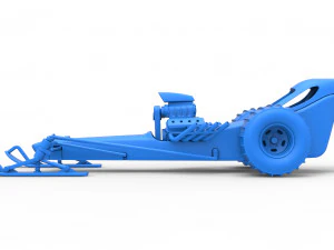 Front engine old school snow dragster Scale 1 to 25 3D Print Model