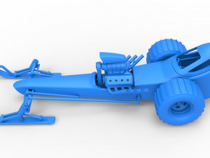 Front engine old school snow dragster Scale 1 to 25 3D 프린트 모델